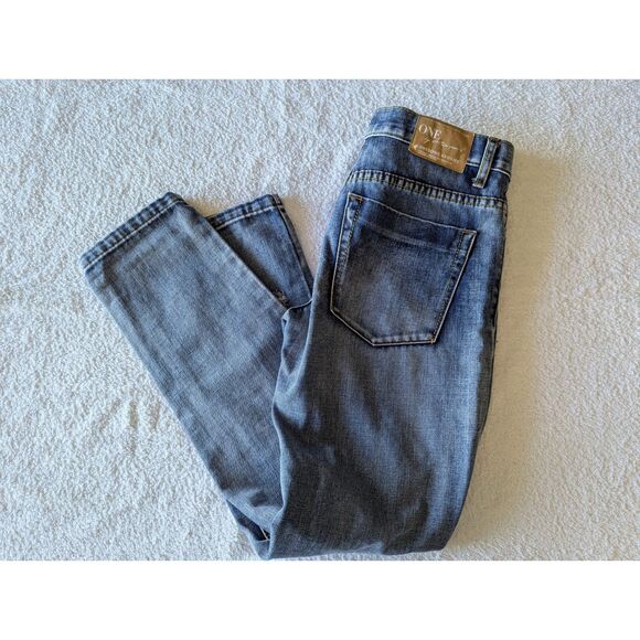 One by One Teaspoon Awesome Baggies Distressed skinny jeans Sz 26 - Picture 9 of 11